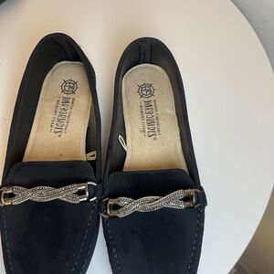 Harborides Black Loafers with Silver Detail